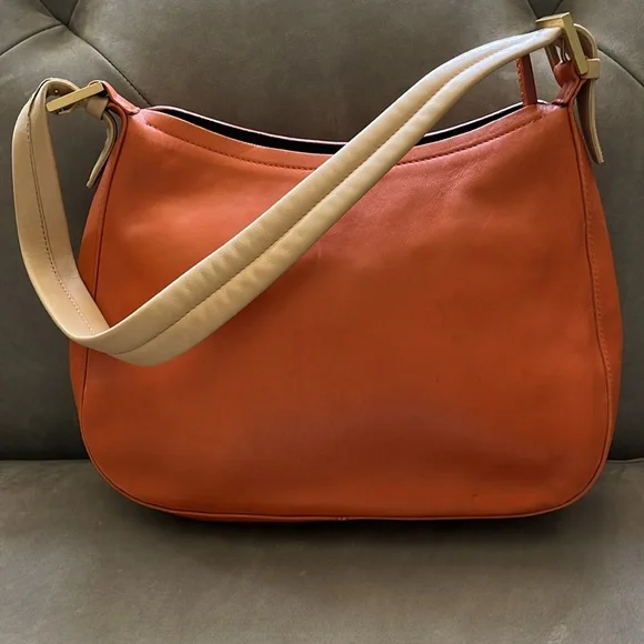 Bally vintage Orange Leather Shoulder Bag - Picture 2 of 6